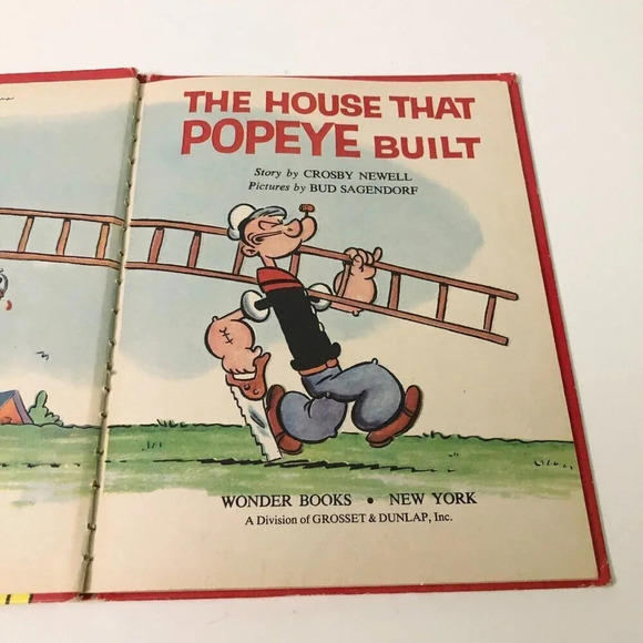 Vtg 1976  The House That Popeye Built Book Wonder Books - Picture 7 of 16